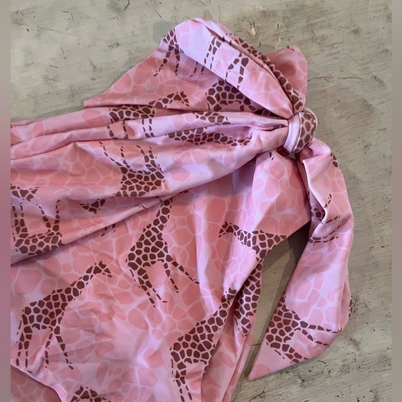 Rose swimsuit GIRAFFE PRINTED HIGH WAIST DEEP V TRIANGLE BIKINI NWOT | size XL - Picture 4 of 9